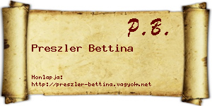 Preszler Bettina névjegykártya